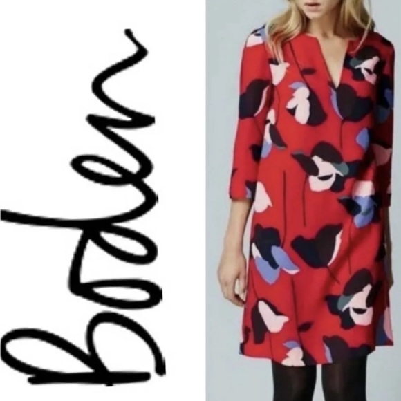 Boden Easy Notch Neck Dress 8R - Picture 9 of 12